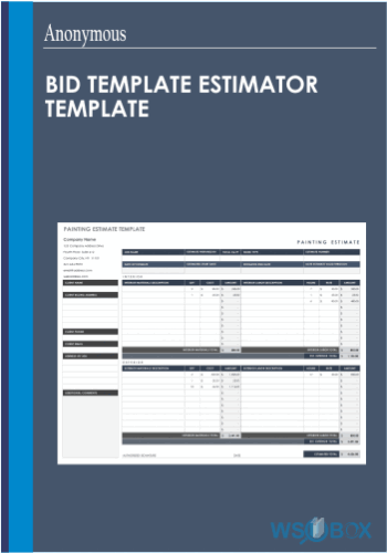 Bid Template Estimator Template