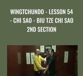 WingTchunDo - Lesson 54 - Chi Sao - Biu Tze Chi Sao 2nd Section - Sifu Fernandez