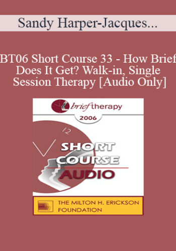 [Audio Only] BT06 Short Course 33 - How Brief Does It Get? Walk-in, Single Session Therapy - Sandy Harper-Jacques, MN; Nancy McElheran, MN; Arnold Slive, PhD; Maureen Leahey, PhD