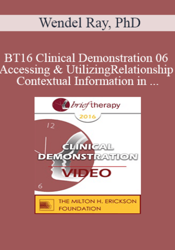 [Audio] BT16 Clinical Demonstration 06 – Accessing & Utilizing Relationship And Contextual Information In Brief Therapy – Wendel Ray, PhD