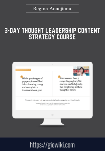 3 – Day Thought Leadership Content Strategy Course  –  Regina Anaejionu