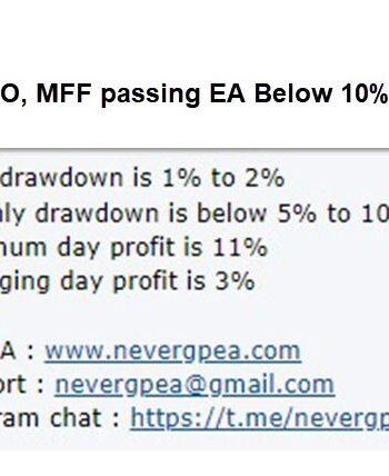 Never GP EA (FTMO, MFF Passing EA Below 10% DD) With Source Code (MQ4)